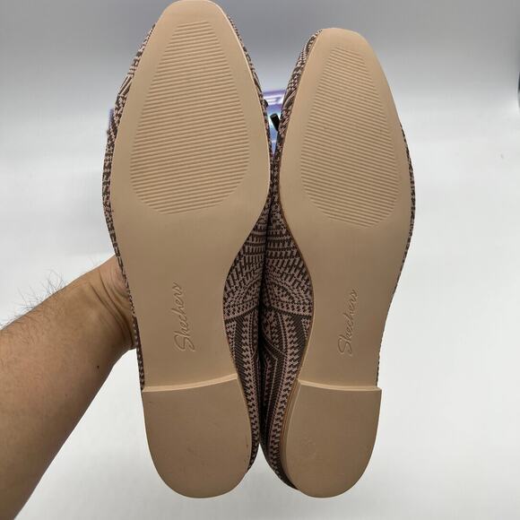 Skechers Flats Size 10 Cleo Ship Knit Vegan Skimmers Sweet Class Mocha - Picture 7 of 11